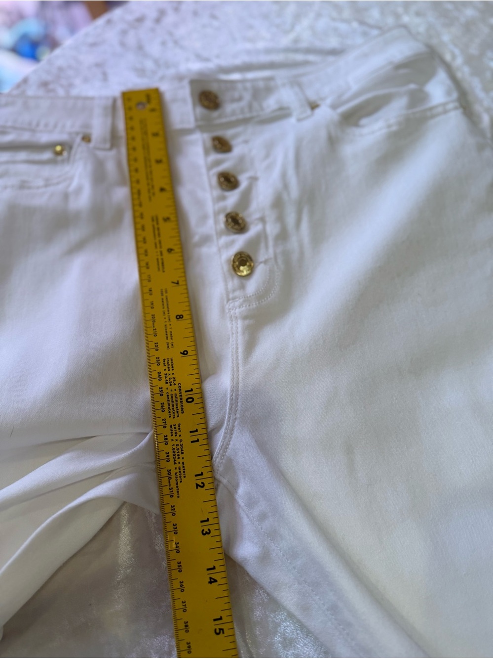 Michael Kors White Button-Fly Straight Jeans Minimalist Comfort NWOT - Picture 9 of 11